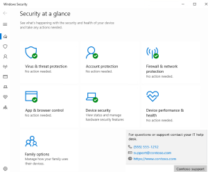 Windows Security app customization