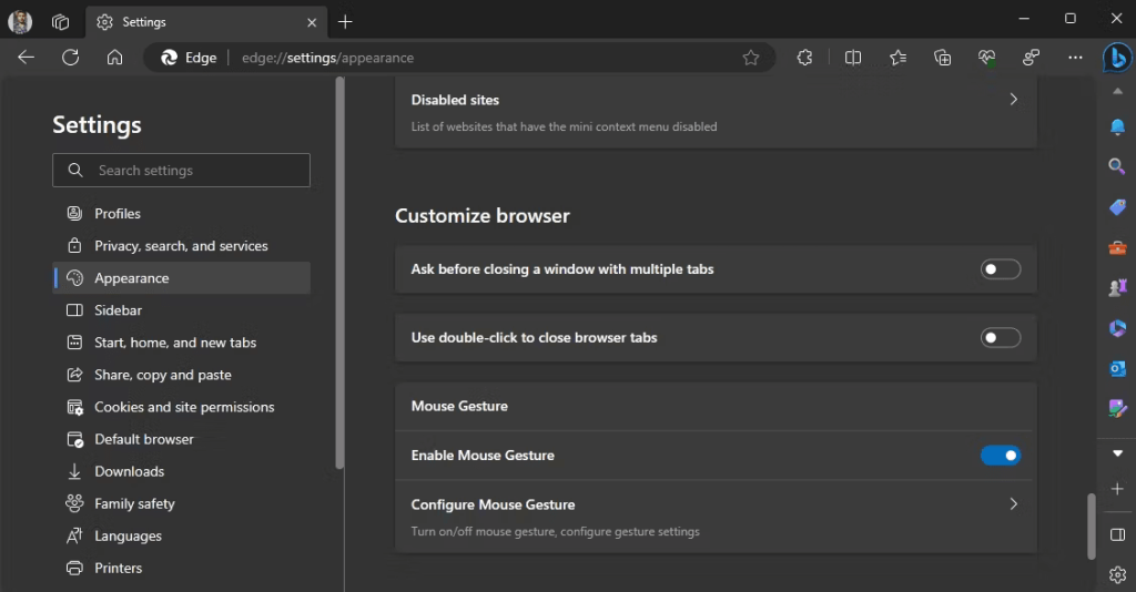 Activate Mouse Gestures in Microsoft Edge for Windows 11 - Life Conceptual