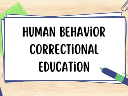 Human Behavior Correctional Education