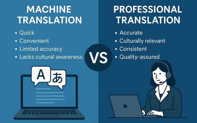 Machine vs Professional Translation Comparison