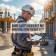 worker checking for safety measures in construction site